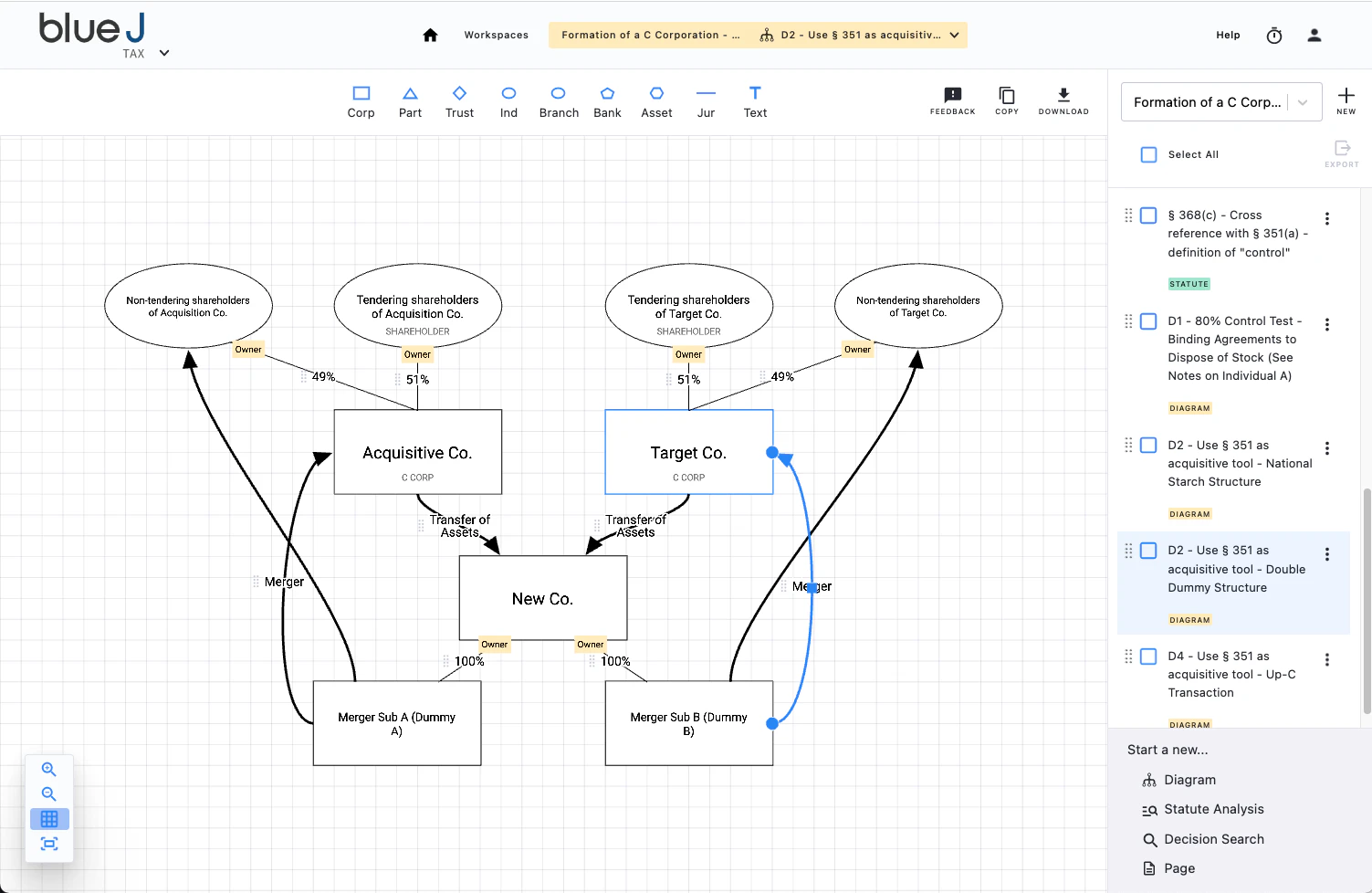screenshot of Blue J Tax